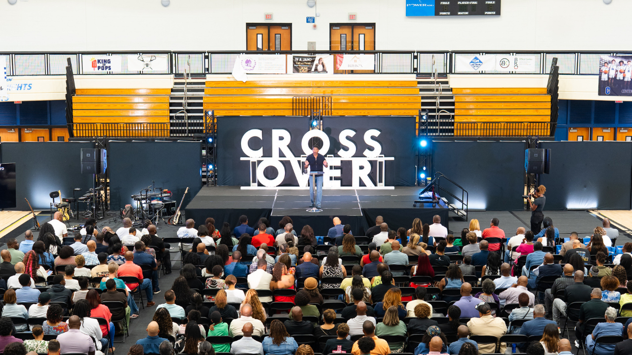 The gymnasium where Eagles Nest Church met in 2026