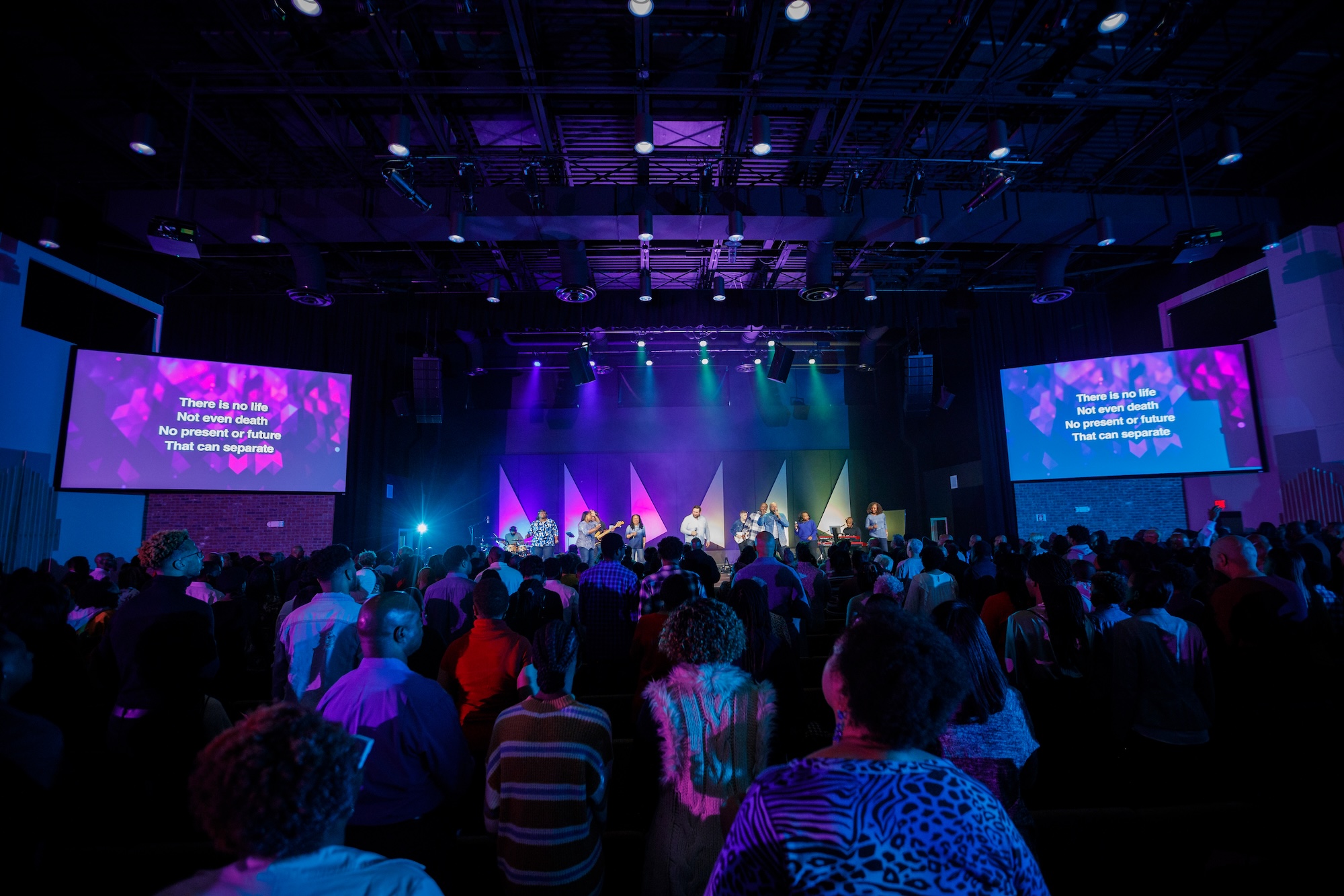 A full room at Eagles Nest Church in the Phase Family Center